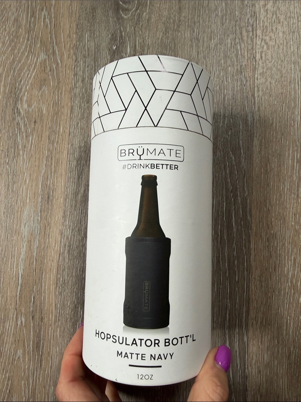 BrüMate Hopsulator Bott'l Matte Navy 12oz - Insulated Bottle Cooler